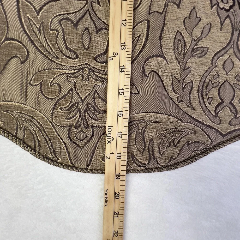 Chris‎ Madden Scalloped Valance Beige Floral Textured Curtain Made To Measure